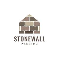 architecture wall stones home colorful logo design vector