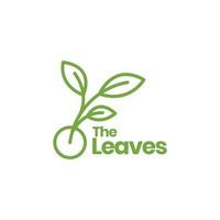 seeds plant growth leaves lines minimalist logo design vector icon illustration