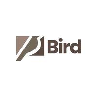animal pequeño pájaro geométrico moderno color plano logo diseño vector