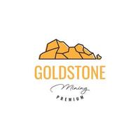 hill stone gold mining line hipster logo design vector icon illustration