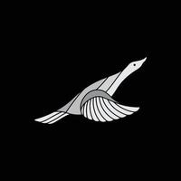 volador ganso cisne vistoso blanco moderno plano logo diseño vector