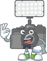 Photo Camera With Lighting icon design vector