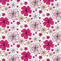 Vector seamless pattern with hand drawn twigs and sakura flowers on a white background. Cherry blossoms. wedding pattern, floral pattern for printing on fabric, clothing, wrapping paper.