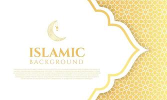 islámico antecedentes para Ramadán. lujo dorado resumen blanco antecedentes. modelo para bandera, saludo tarjeta, póster, publicidad vector