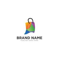 Shopping bag logo design for online shop. vector