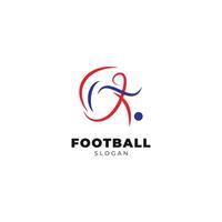 Football sport logo design abstract character vector template.