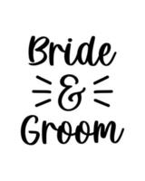 Hand lettering mr and mrs wedding bride groom couple love heart typography words calligraphy greeting card invitation background vector