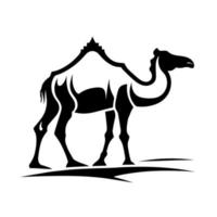 Camel silhouette black logo animals silhouettes icons camel riders desert palm silhouette vector illustration