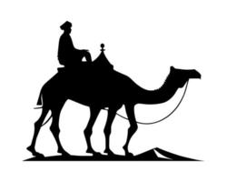 Camel rider silhouette black logo animals silhouettes icons camel riders desert palm silhouette vector illustration