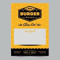 modelo de hamburguesa casa café volantes, instante descargar, editable diseño, Pro vector