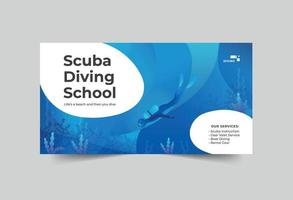 Diving School Social Media Banner vector