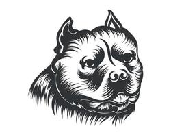 American Bully Dog Vector Illustration, Bully Dog Vector Black on White Background