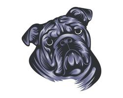 Colorful Bulldog Head Illustration on White Background vector