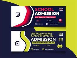 school admission banner design set,social media cover, school banner, facebook cover, business banner course banner, college banner, banner set vector