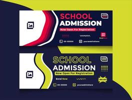 school admission banner design set,social media cover, school banner, facebook cover, business banner course banner, college banner, banner set vector