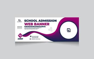 school admission banner design set,social media cover, school banner, facebook cover, business banner course banner, college banner, banner set vector