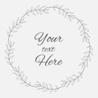 Hand Drawn Floral Wreath Frame Simple Design vector