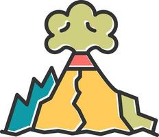 icono de vector de volcán