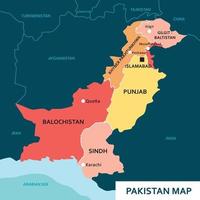 mapa de pakistán vector