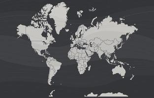 concepto de mapa del mundo en blanco y negro vector