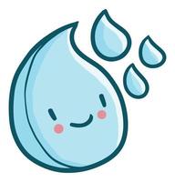 Funny and cute droplets. vector