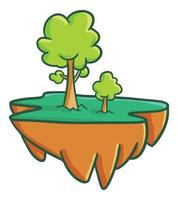 Cool and cute flying ground with trees. vector