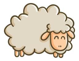 Funny and cute sheep smiling. vector