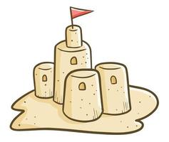 Cool and funny castle sand at the beach vector