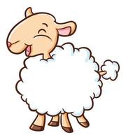 Funny and cute sheep laughing happily vector