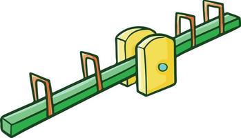 Funny and cute green seesaw for children vector