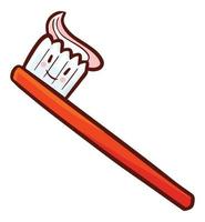 Cute and funny red toothbrush smiling vector