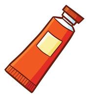 Funny and cute red paint tube for painting vector