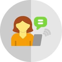 Woman Talking on Call Vector Icon Design