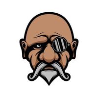 antiguo hombre lentes mascota logo diseño vector