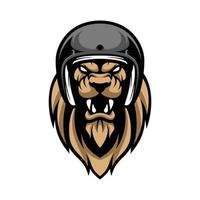 Lion Ride Mascot Logo Design Vector