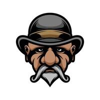 Old Man Cap Mascot Logo Design Vector