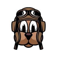 Dog Pilot Mascot Logo Design Vector