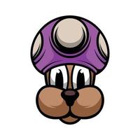 Dog Mushroom Hat Mascot Logo Design Vector