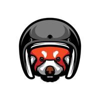 rojo panda paseo mascota logo diseño vector