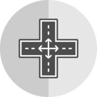 Four Way Intersection Vector Icon Design