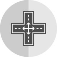 Four Way Intersection Vector Icon Design