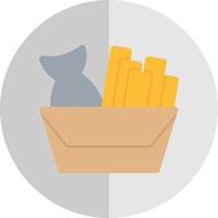 Fish And Chips Vector Icon Design