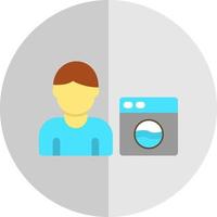 Man Doing Laundry Vector Icon Design