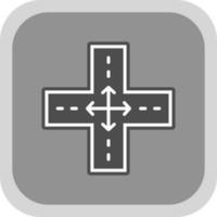 Four Way Intersection Vector Icon Design