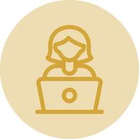 Woman Using Laptop Vector Icon Design