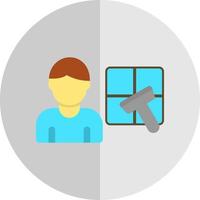 Man Cleaning Window Vector Icon Design