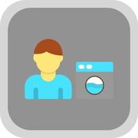 Man Doing Laundry Vector Icon Design