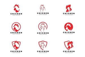 Chicken Logo, Farm Animal Vector, Design For Chicken Farm, Fried Chicken Restaurant, Cafe vector