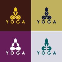 sencillo yoga logo icono vector diseño modelo