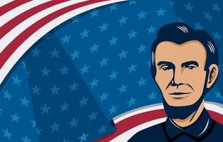 Abraham Lincoln with USA Flag Background vector
